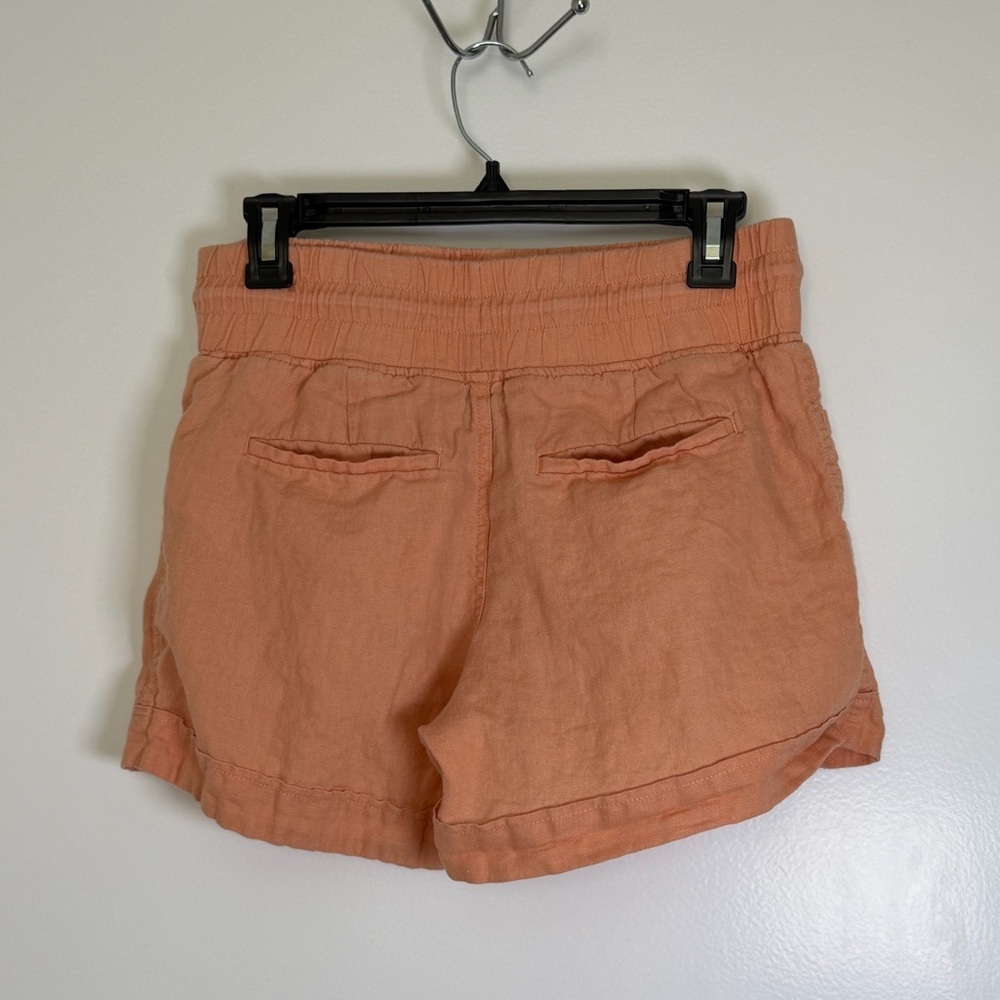 Athleta Cabo Linen 4" Shorts Short Coral Peach Women’s Size 2 Pockets Size 2 - Picture 3 of 7